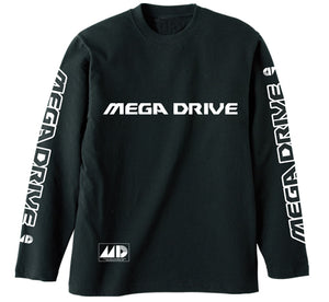 『メガドライブ』リブなしロングスリーブTシャツ / BLACK
