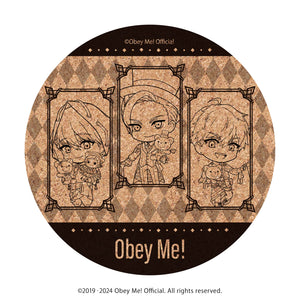 『Obey Me!』コルクコースター03/ルシファー&マモン&レヴィアタン バレンタインver.(ミニキャライラスト)
