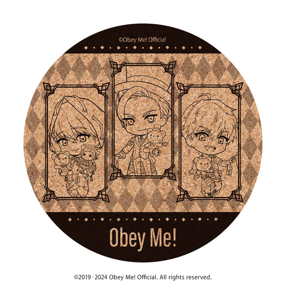 『Obey Me!』コルクコースター03/ルシファー&マモン&レヴィアタン バレンタインver.(ミニキャライラスト)