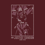 『機動戦士ガンダムSEED DESTINY』インフィニットジャスティスガンダム Tシャツ BURGUNDY【202406再販】