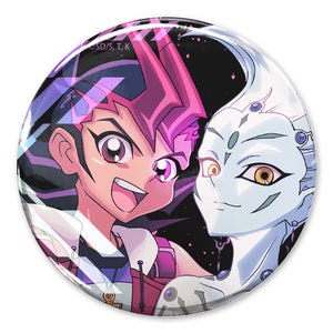 『遊☆戯☆王ZEXAL』描き下ろし 九十九遊馬＆アストラル 65mm缶バッジ 最強の決闘者達Ver.