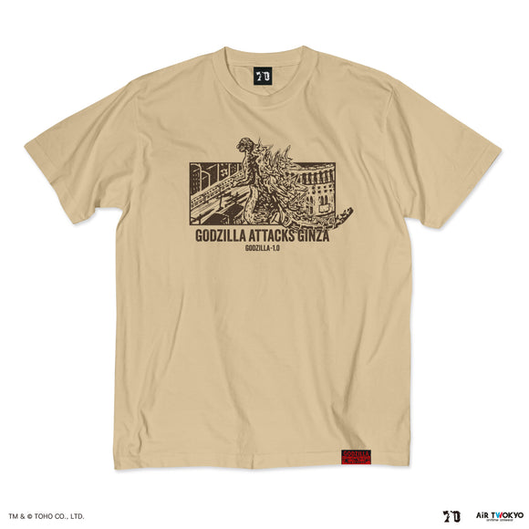 『ゴジラ70周年記念』『ゴジラ-1.0』シーンイラストTシャツ3（ゴジラ銀座襲来）