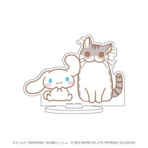 『夜は猫といっしょ×サンリオキャラクターズ』キャラアクリルフィギュア 03/キュルガ×シナモロール(コラボイラスト)