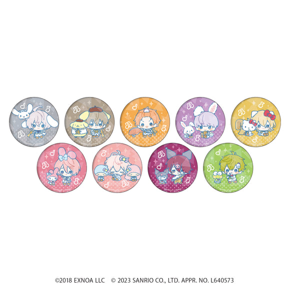 『ウインドボーイズ！×サンリオキャラクターズ』ホログラム缶バッジ(65mm) 01/BOX (全9種)(ミニキャライラスト)