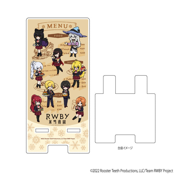 『RWBY 氷雪帝国』スマキャラスタンド 01/集合デザイン カフェver.(グラフアートイラスト)