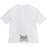 『世界の終わりに柴犬と』石原雄先生デザイン ハルさんチラリ ビッグシルエットTシャツ / WHITE