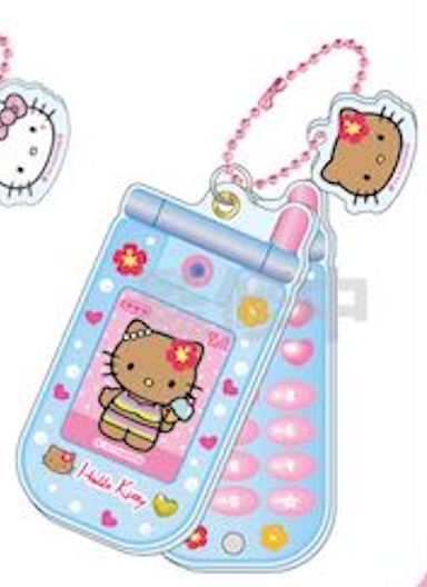 『ハローキティ』HELLO KITTY 2024 GOGOギャル COLLECTION スライドガラケーキーホルダー 日焼け