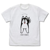 『ハマジ』ハスキー KAWAII Tシャツ / ブラック＆ホワイト