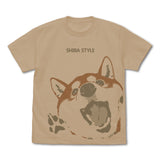 『世界の終わりに柴犬と』石原雄先生デザイン ハルさん突撃 Tシャツ LIGHT BEIGE