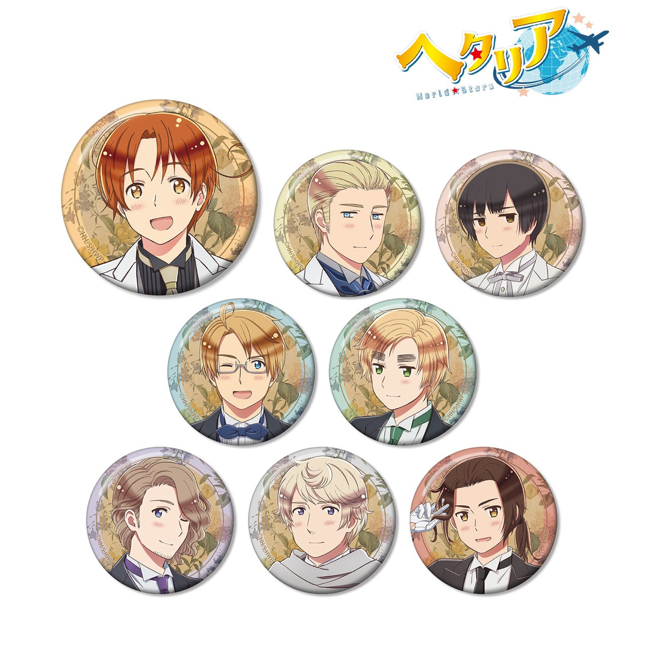 ヘタリア　執事 イタリア　缶バッジ　20個 ヘタリア World☆Stars』描き下ろしイラスト 執事ver