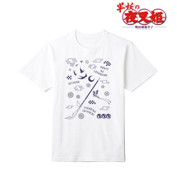 『半妖の夜叉姫』せつな モチーフ柄 ポリジン加工Tシャツ(メンズ/レディース)