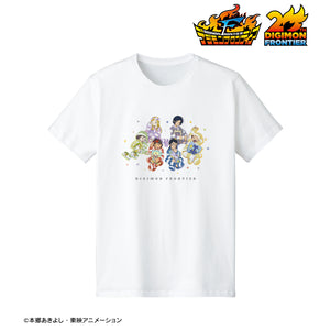 『デジモンフロンティア』描き下ろしイラスト 集合 みんなでお泊まりパジャマver. Tシャツ レディース-XXXL