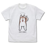 『ハマジ』ハスキー KAWAII Tシャツ / レッド＆ホワイト