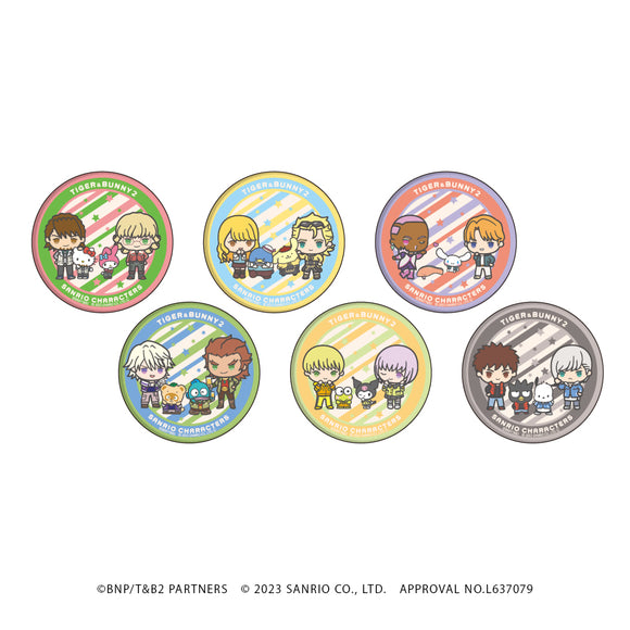 『TIGER & BUNNY 2×サンリオキャラクターズ』缶バッジ 01/BOX(6種)(ミニキャライラスト)