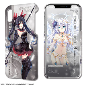 『四女神オンライン CYBER DIMENSION NEPTUNE』デザジャケット iPhone X/XSケース＆保護シートデザイン02(ノワール)