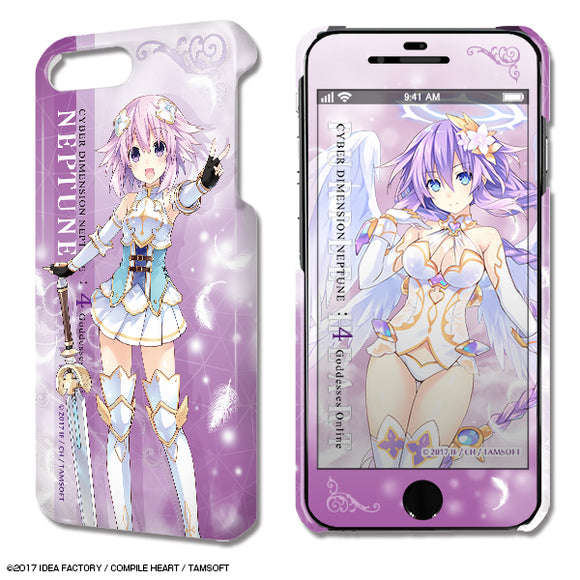 『四女神オンライン CYBER DIMENSION NEPTUNE』デザジャケット iPhone 8 Plus/7 Plus/6 Plus/6s Plusケース＆保護シート デザイン01(ネプテューヌ)