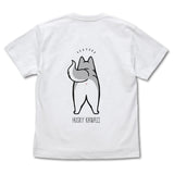 『ハマジ』ハスキー KAWAII Tシャツ / シルバー＆ホワイト