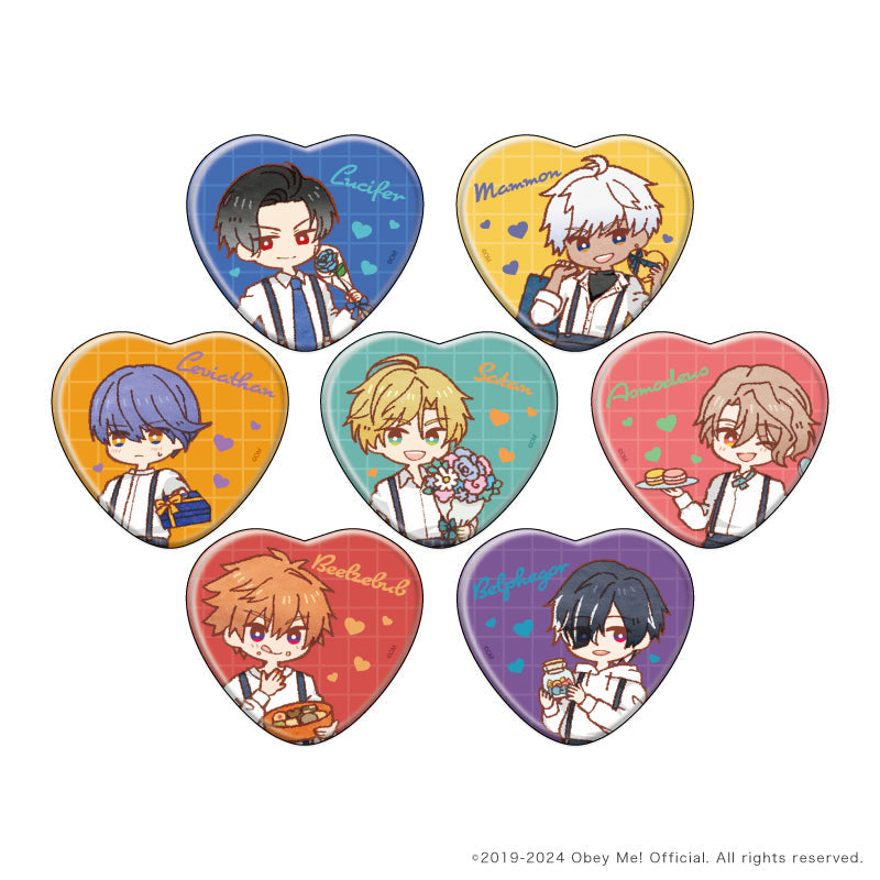 Obey Me! Nightbringer』ハート型缶バッジ 01/ホワイトデーver
