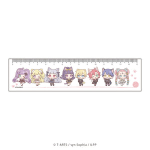 『アイドルランドプリパラ』定規15㎝ 01 整列デザイン 猫の日ver.(ミニキャライラスト)