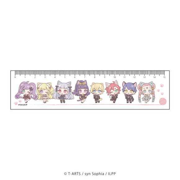 『アイドルランドプリパラ』定規15㎝ 01 整列デザイン 猫の日ver.(ミニキャライラスト)