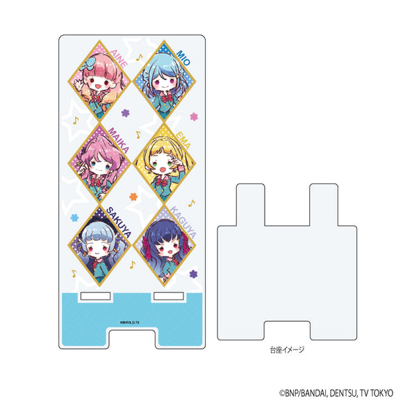 『アイカツフレンズ！＆アイカツオンパレード！』スマキャラスタンド 01/あいね＆みお＆舞花＆エマ＆さくや＆かぐや(グラフアートイラスト)