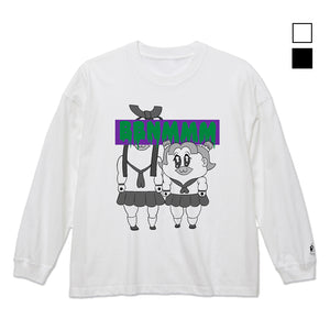 『ポプテピピック』ボブネミミッミ ビッグシルエットロングスリーブTシャツ WHITE