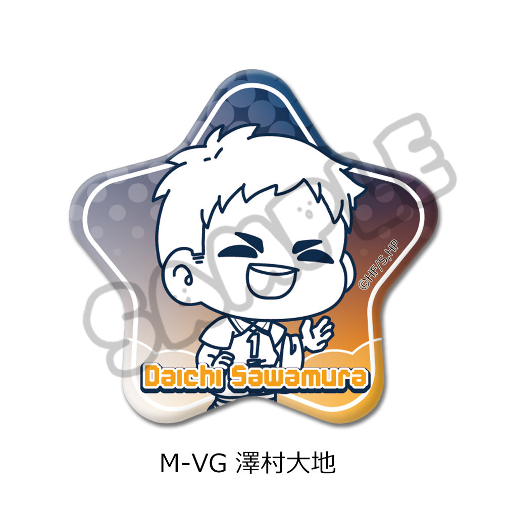 ハイキュー!!』第8弾 六角形缶バッジ(mochocho) M-VH 菅原孝支 – Anime